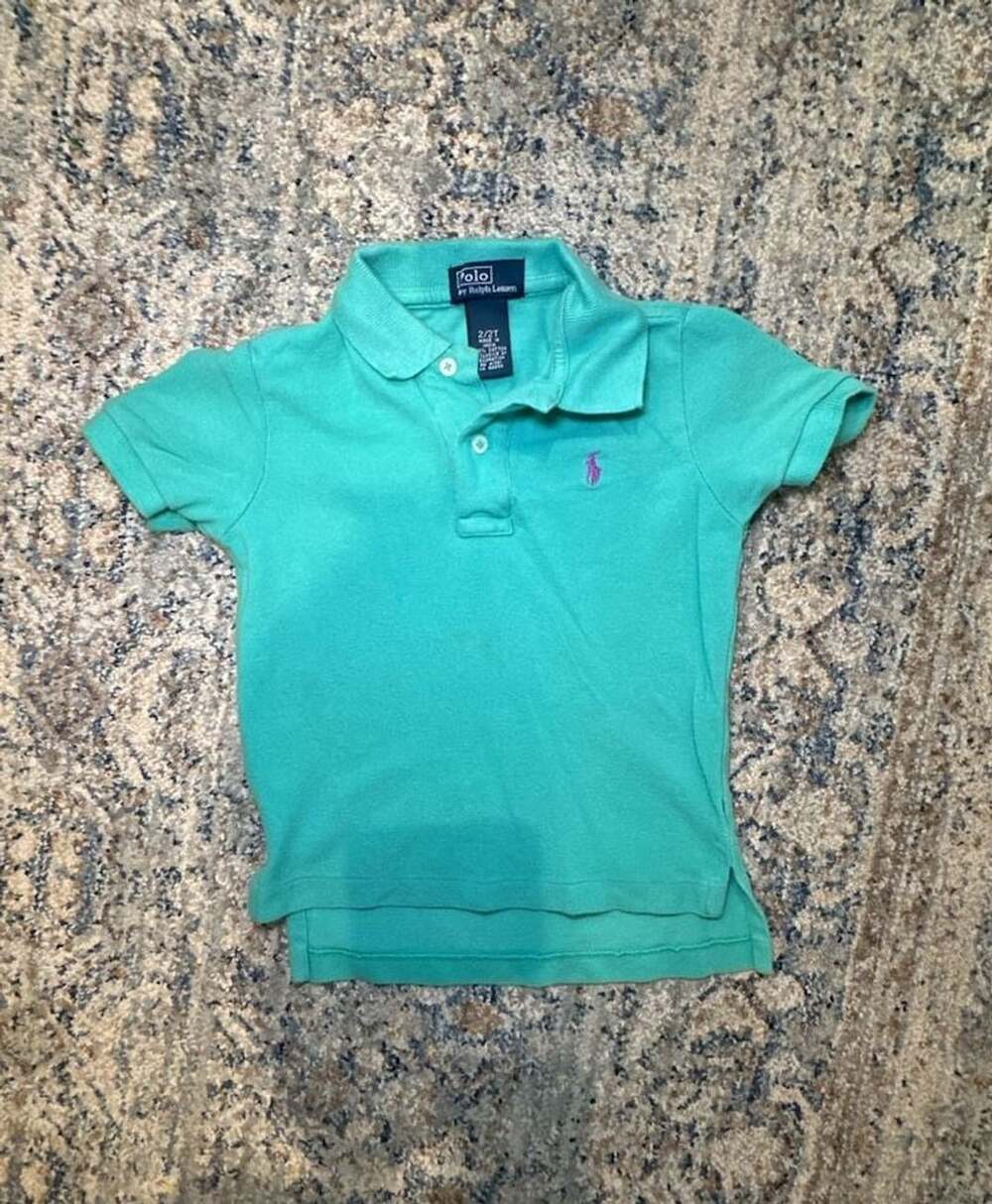 Polo Ralph Lauren Toddler Aqua Green Short Sleeve Polo Shirt Size 2/2T